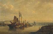 unknow artist A View of Junks on the Pearl River, china oil painting artist